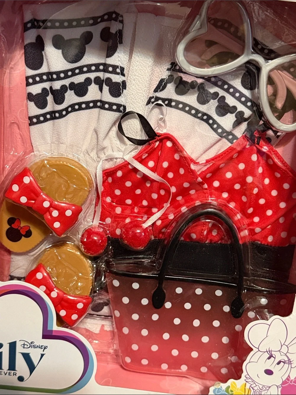 New Disney Ily Minnie Mouse Swimsuit Coverup Outfit for 18” Dolls